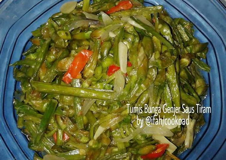 Resep Tumis  Bunga  Genjer Saus  Tiram  oleh Dish by Ifah 