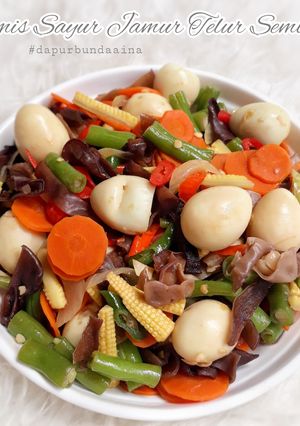 Foto resep Tumis sayur jamur telur puyuh(buncis wortel)