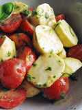 Bocconcini & Cherry Tomatoes With Basil Miso Sauce