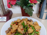 Tumis buncis, bakso, tahu