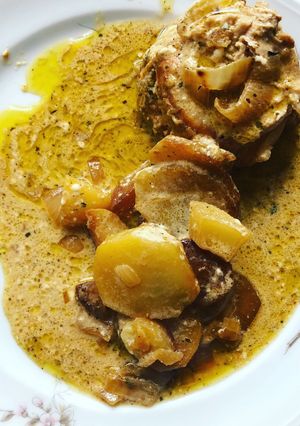 Une photo de Rôti de dinde et ses petits légumes au fromage frais ail et fines herbes