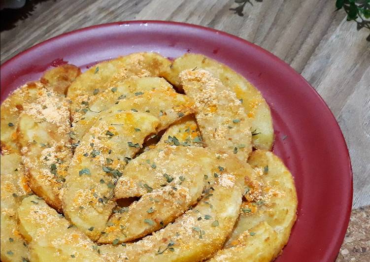 Bagaimana Masak CHEESE POTATO ala ala POTATO WEDGES versi kilat, Lezat Sekali