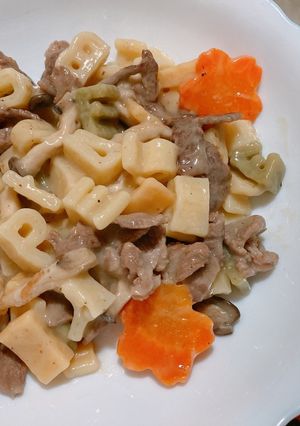 奶油培根起司字母麵 的食譜成品照片