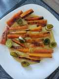 Hummus de lentejas rojas con verduras a la plancha