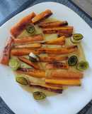 Hummus de lentejas rojas con verduras a la plancha