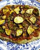 Vegan pizza with chía and oat base