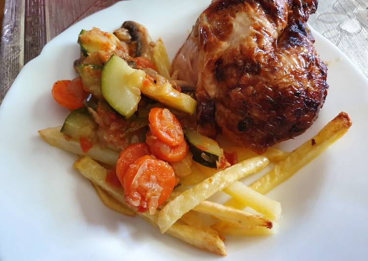 Verduras con patatas para carne