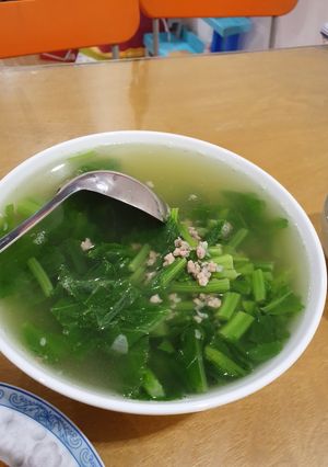 Hình của món Cải Ngọt nấu thịt băm.