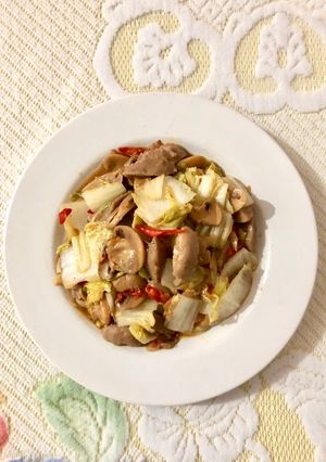 Foto resep Cah Sawi Putih Bakso Jamur Saus Szechuan