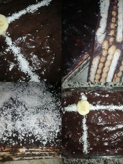 عکسی از دستور 🎂کیک یخچالی با بیسکوییت پتی بور🍩