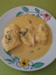 Una foto de Bacalao en salsa de naranja