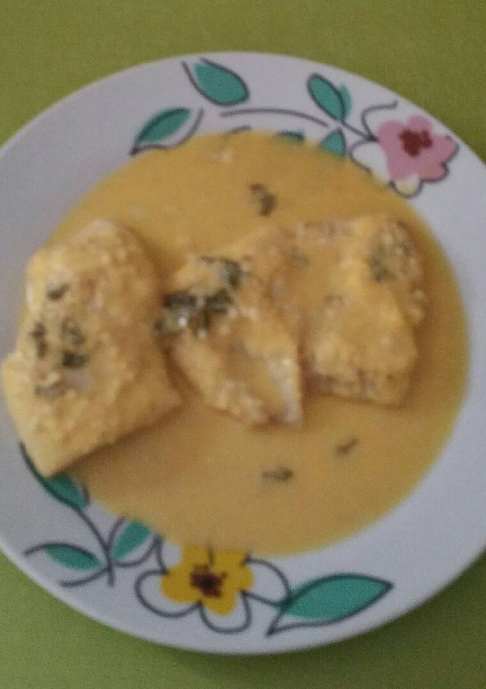 Una foto de Bacalao en salsa de naranja