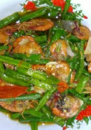 Foto resep Tumis Udang vs kacang panjang