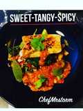 Pan-Fried Smoked Paprika Cod. Served with Pineapple Salsa+Herby Potatoes+Broccoli