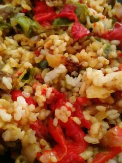 Una foto de Arroz con verduras al horno