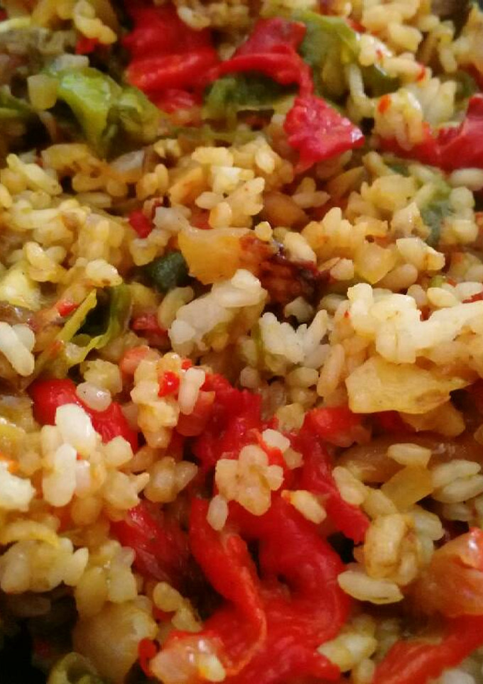 Una foto de Arroz con verduras al horno