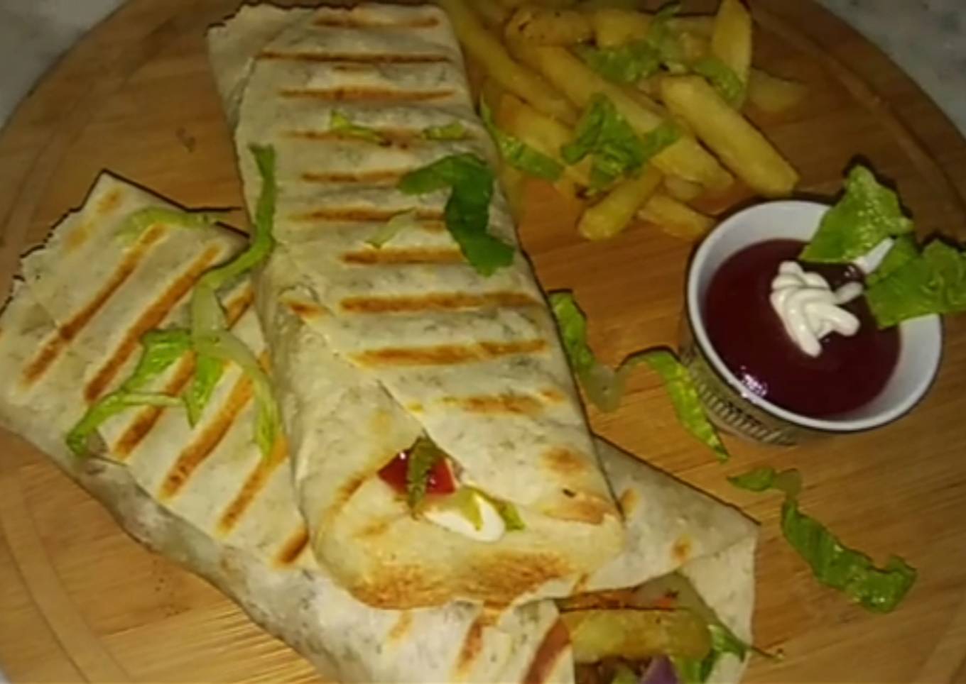 Turkish Chicken Shawarma With Fries