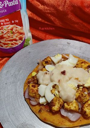 এগ পনির পিজ্জা উইদাউট ওভেন(egg paneer pizza without oven) রেসিপির প্রধান ছবি