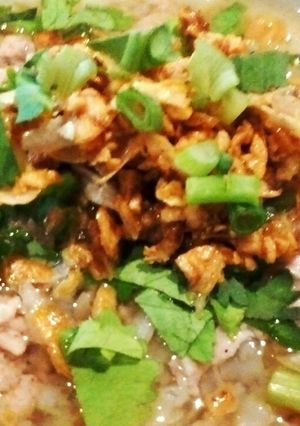 รูปของ ข้าว(ญี่ปุ่น)ต้ม หมูหมักเวฟ