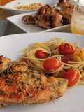 Easy Italian Dressing Roast Chicken & Fresh Tomato Sauce