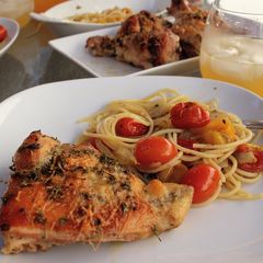 A picture of Easy Italian Dressing Roast Chicken & Fresh Tomato Sauce.