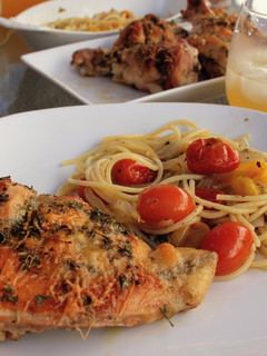A picture of Easy Italian Dressing Roast Chicken & Fresh Tomato Sauce.