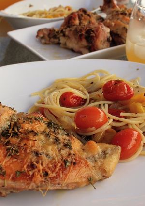 A picture of Easy Italian Dressing Roast Chicken & Fresh Tomato Sauce.