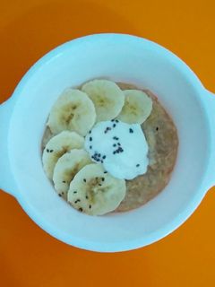 Foto resep Mpasi : Oatmeal, yogurt, pisang