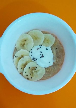 Foto resep Mpasi : Oatmeal, yogurt, pisang