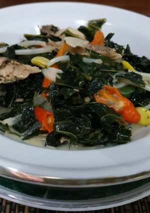 Foto resep Daun pepaya Jepang plus tongkol masak kuah santan