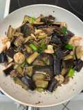 Chinese-style Eggplant Stir-Fry with Pork and Shrimp