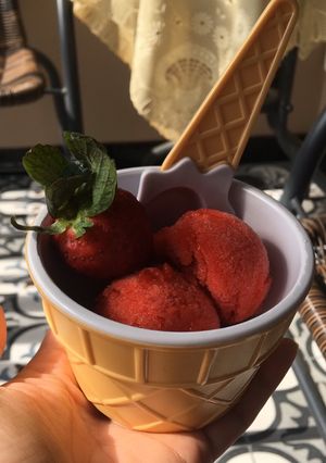 Foto resep Strawberry sorbet