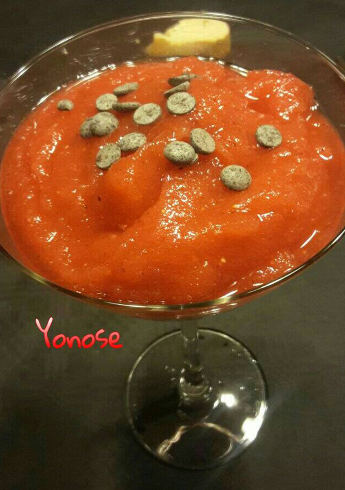 Una foto de Sorbete de fresas