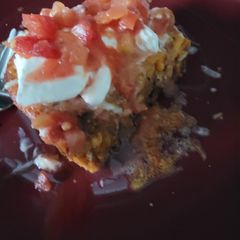 A picture of Mexican cornbread casserole.