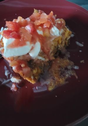 A picture of Mexican cornbread casserole.