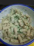 Fideos con crema de espinacas