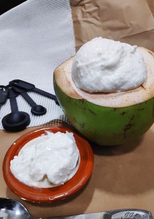 A picture of Tender coconut pudding.