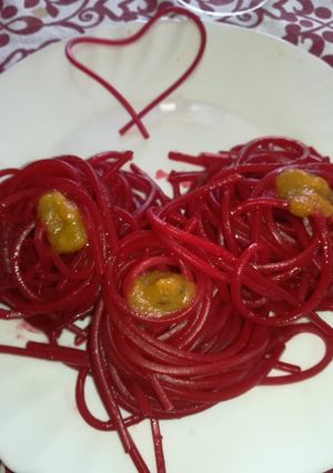 Foto di Cuore di nidi alla rapa rossa e zucca