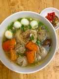 Bánh canh or Chicken Noodle Soup with Meatballs