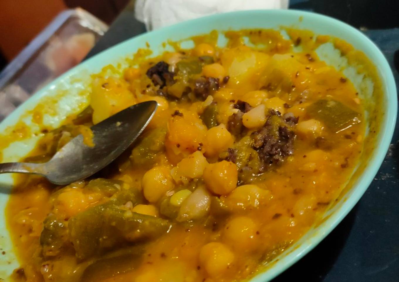 Potaje de habichuelas verdes con calabaza💖