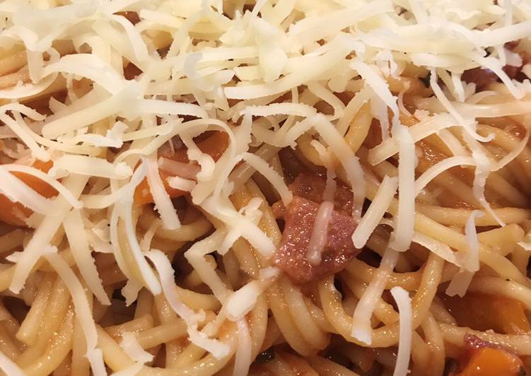 Spaghetti Salami Paprika Bekal Anak