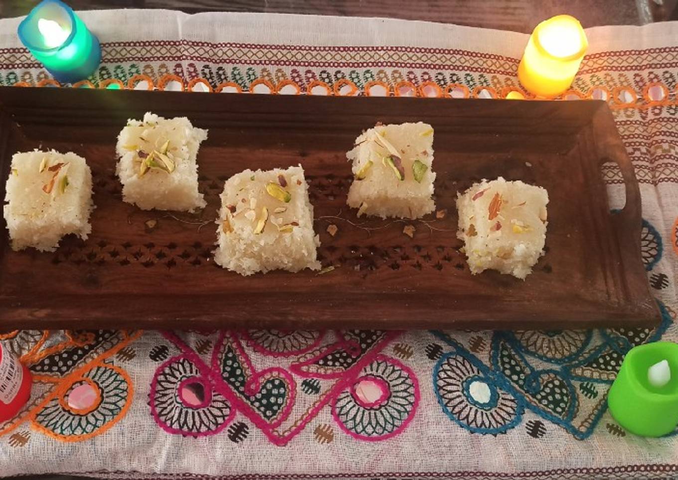 Instant coconut burfi