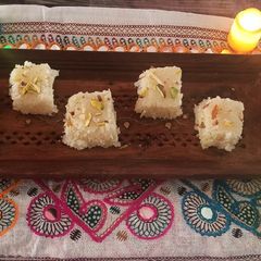 Instant coconut burfi A picture of Instant coconut burfi.