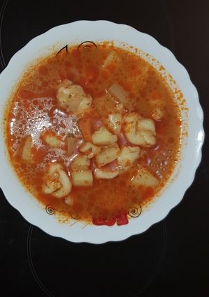 Kötött tésztaleves recept fotója