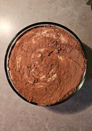 A picture of Tiramasu overnight oats.