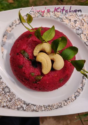 A picture of Beetroot rawa upma.