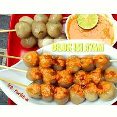 Cilok isi ayam bumbu kacang pedas রেসিপির প্রধান ছবি