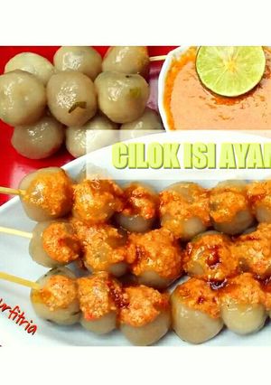 Foto resep Cilok isi ayam bumbu kacang pedas