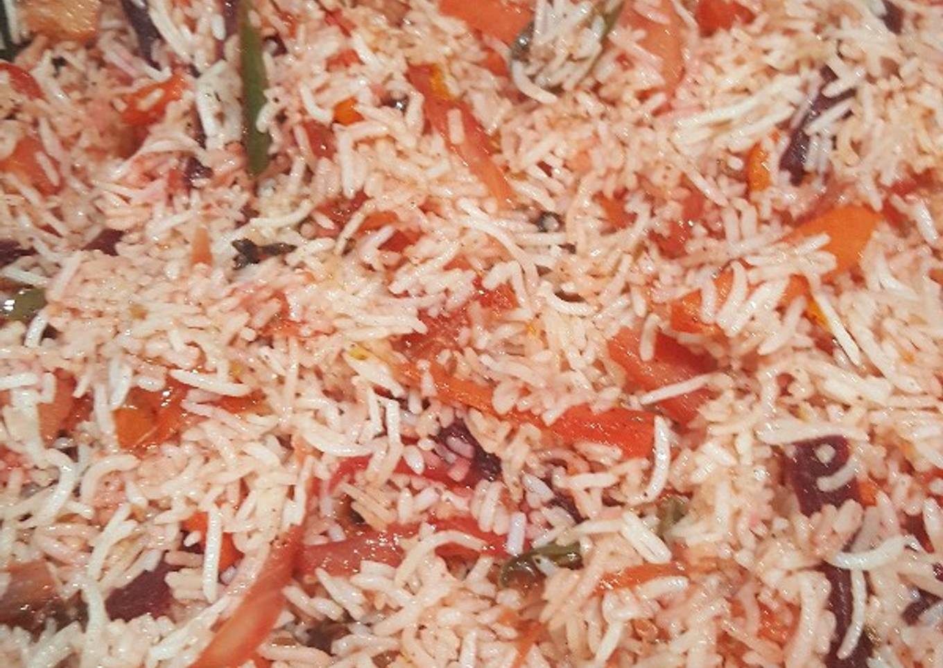 Vegetable pink pulav