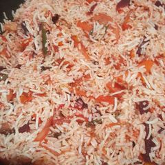 A picture of Vegetable pink pulav.
